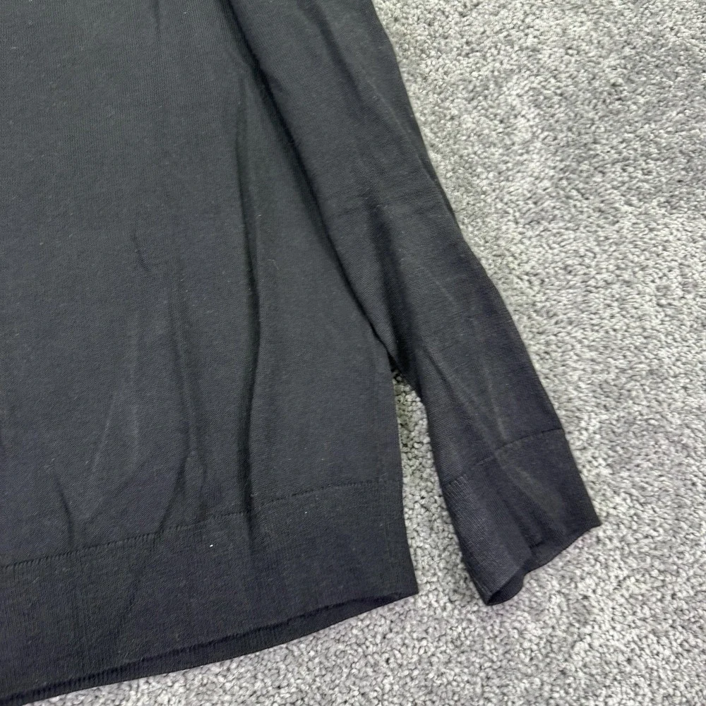Banana Republic Sweater Mens XL Black Merino Wool Crew Neck Lightweight Pullover